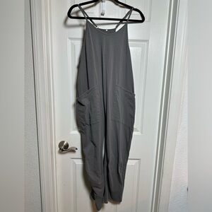 Gray Sleeveless Jumpsuit with Pockets Hot Shot Dupe